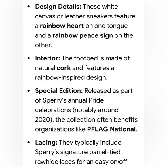 Sperry Crest Vibe Pride Collection Leather Sneakers - Worn 1x - Women’s 10 - Picture 11 of 11